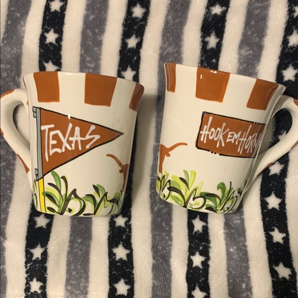 Texas Longhorns Ceramic Mug Set - Brown and White (2 mugs) - Picture 1 of 4